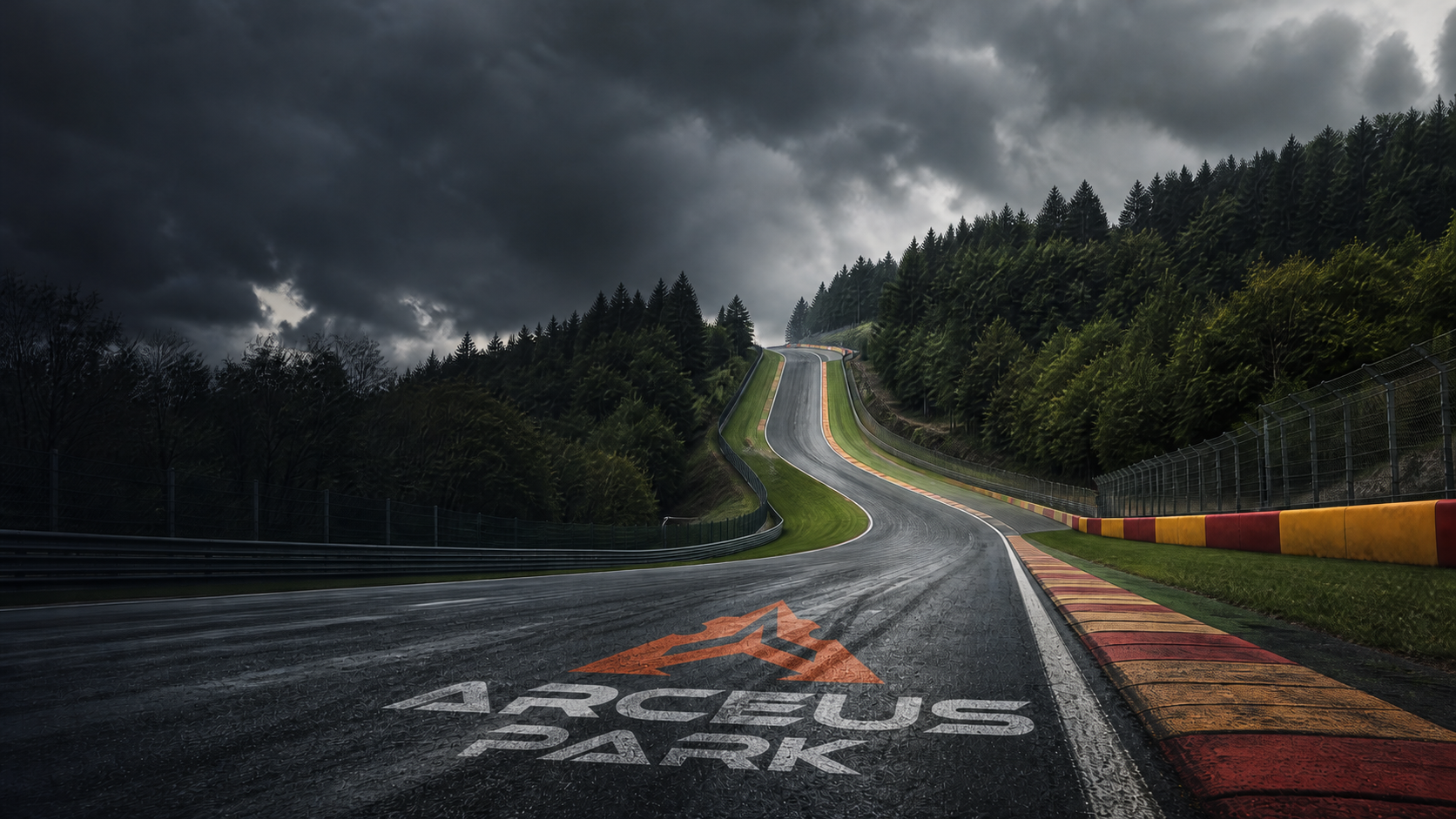 Spa-Francorchamps Eau Rouge bölümünde ıslak pist ve Antalya direksiyon seti cafe yarış simülatörü
